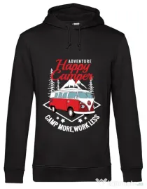 Hoodie barbat cu gluga Happy Negru