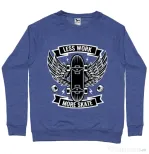Bluza ADLER barbat Less work more skate Albastru melanj