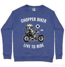 Bluza ADLER barbat Chopper biker Albastru melanj