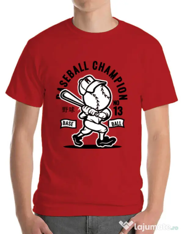 Tricou ADLER barbat Baseball Champion Rosu
