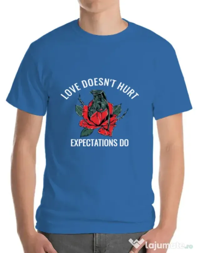 Tricou ADLER barbat Love doesn’t hurt Albastru azuriu