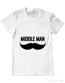 Tricou ADLER barbat Middle man Alb