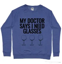 Bluza ADLER barbat I need glasses Albastru melanj