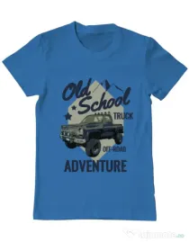Tricou ADLER barbat Off-road truck Albastru azuriu