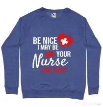 Bluza ADLER barbat I may be your nurse Albastru melanj