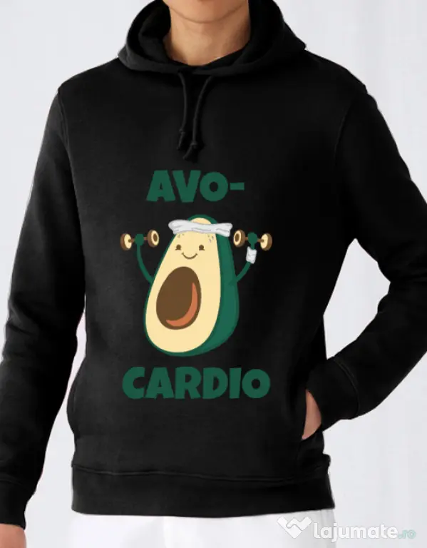 Hoodie barbat cu gluga Avo-cardio Negru