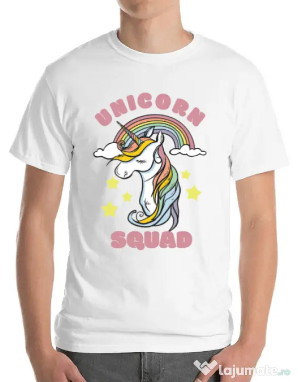 Tricou ADLER barbat Unicorn squad Alb