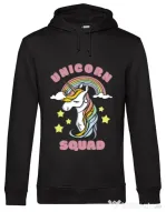 Hoodie barbat cu gluga Unicorn squad Negru