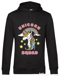 Hoodie barbat cu gluga Unicorn squad Negru