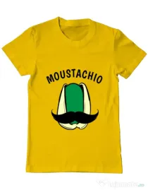 Tricou ADLER barbat Moustachio Galben
