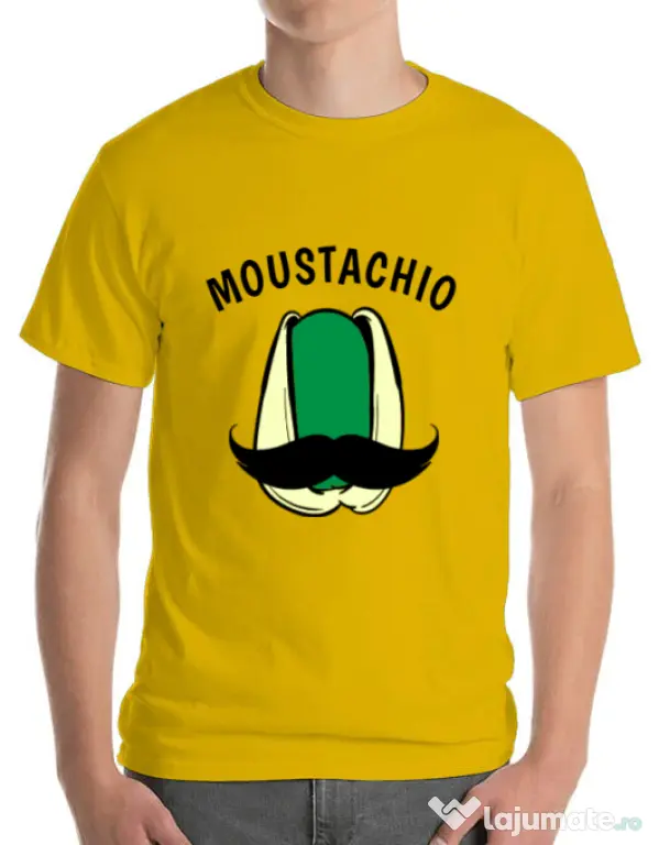 Tricou ADLER barbat Moustachio Galben