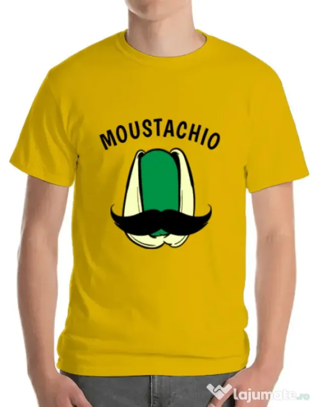 Tricou ADLER barbat Moustachio Galben