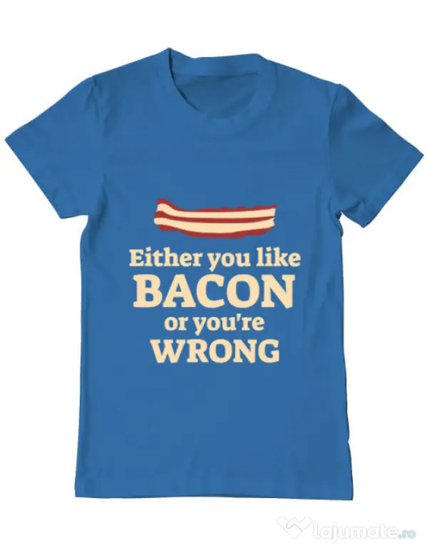 Tricou ADLER barbat Bacon lover Albastru azuriu