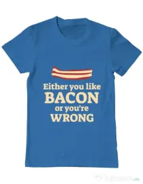 Tricou ADLER barbat Bacon lover Albastru azuriu