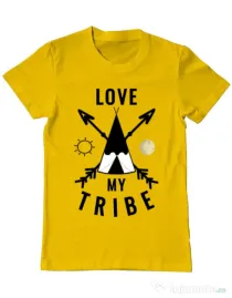 Tricou ADLER barbat Love my tribe Galben