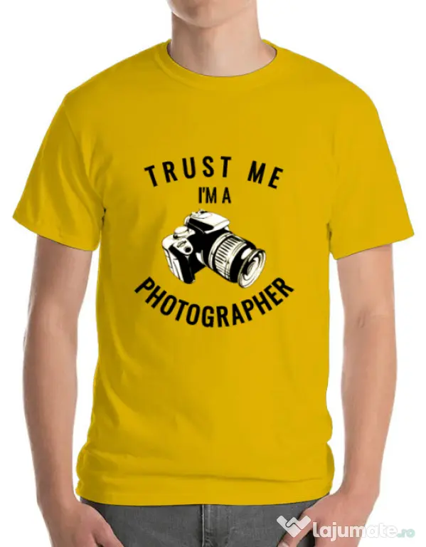 Tricou ADLER barbat I’m a photographer Galben