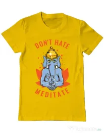 Tricou ADLER barbat Don’t hate Galben