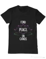 Tricou ADLER barbat Find peace Negru