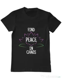Tricou ADLER barbat Find peace Negru