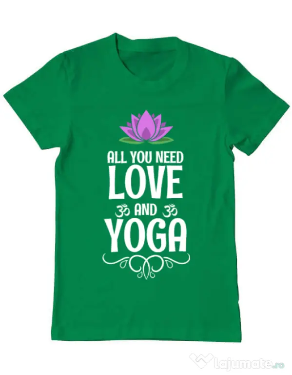 Tricou ADLER barbat Love and yoga Verde mediu
