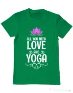 Tricou ADLER barbat Love and yoga Verde mediu
