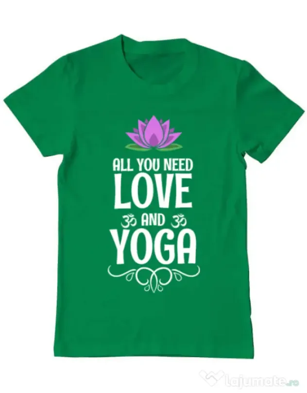 Tricou ADLER barbat Love and yoga Verde mediu