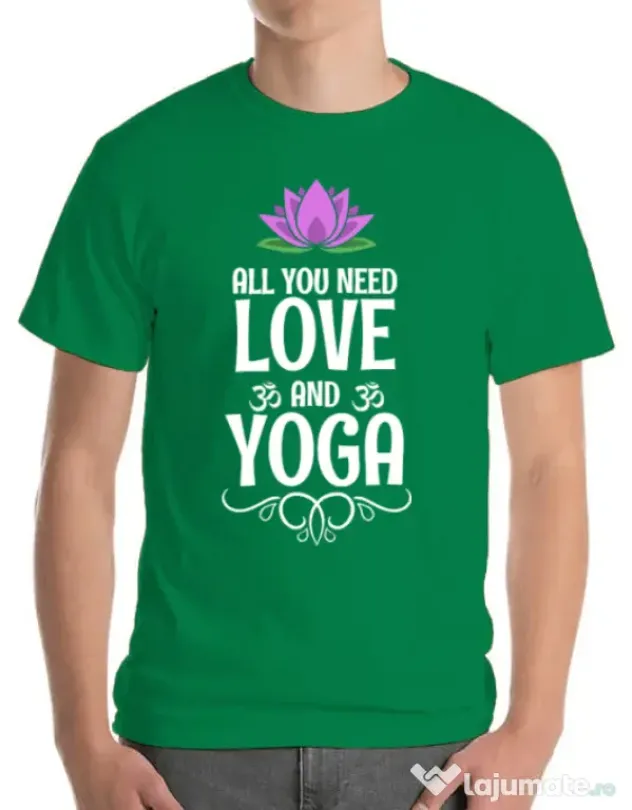 Tricou ADLER barbat Love and yoga Verde mediu