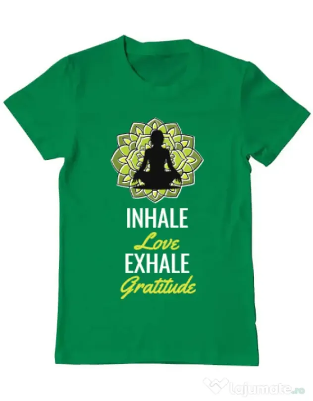 Tricou ADLER barbat Inhale love Verde mediu