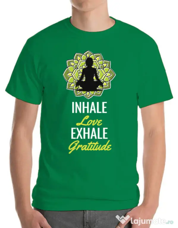 Tricou ADLER barbat Inhale love Verde mediu