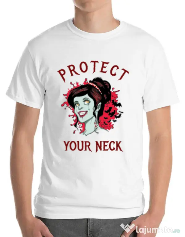 Tricou ADLER barbat Protect your neck Alb