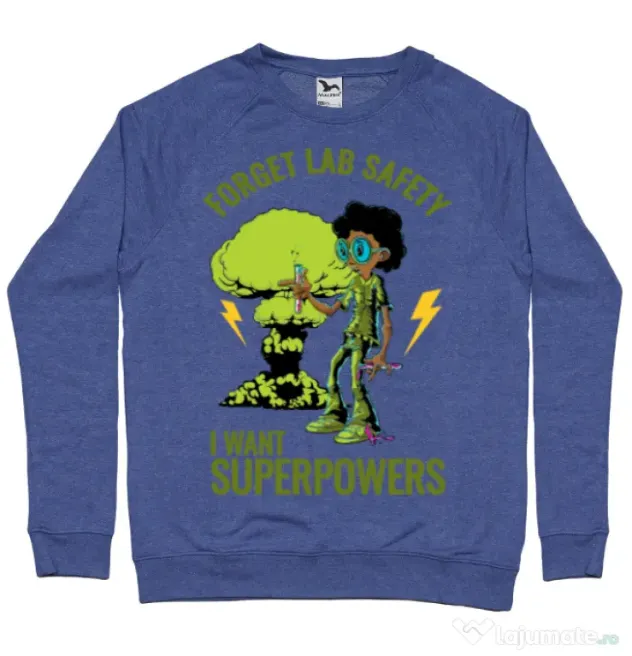 Bluza ADLER barbat I want superpowers Albastru melanj