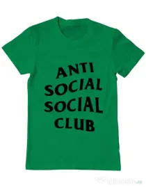 Tricou ADLER barbat Anti social Club Verde mediu