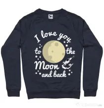 Bluza ADLER barbat To the moon and back Denim inchis