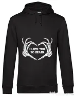 Hoodie barbat cu gluga Love you to death Negru