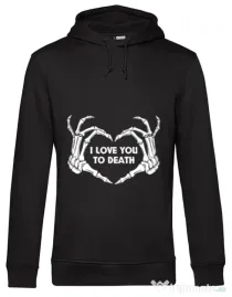 Hoodie barbat cu gluga Love you to death Negru