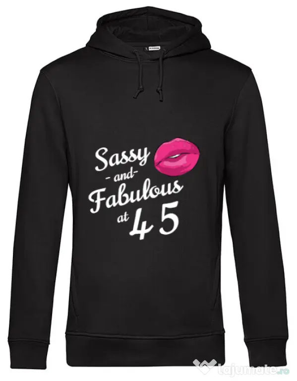 Hoodie barbat cu gluga Sassy and fabulous Negru