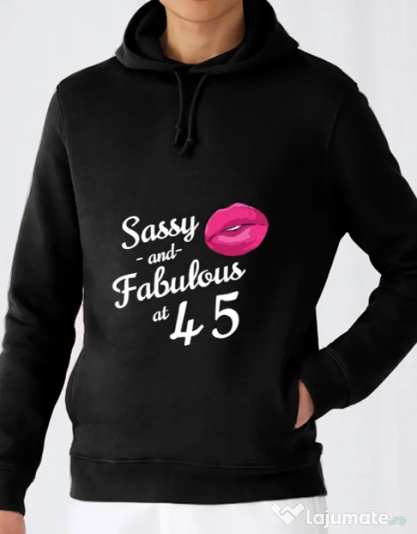 Hoodie barbat cu gluga Sassy and fabulous Negru