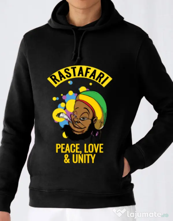 Hoodie barbat cu gluga Rastafari Negru
