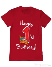 Tricou ADLER barbat Happy Birthday! Rosu