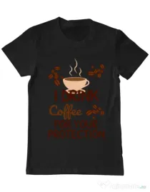 Tricou ADLER barbat Coffee for protection Negru