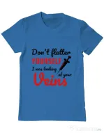 Tricou ADLER barbat Don’t flatter yourself Albastru azuriu