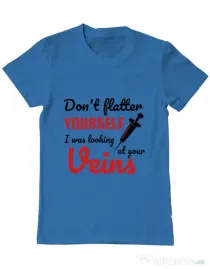 Tricou ADLER barbat Don’t flatter yourself Albastru azuriu