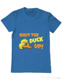 Tricou ADLER barbat Shut the duck up Albastru azuriu