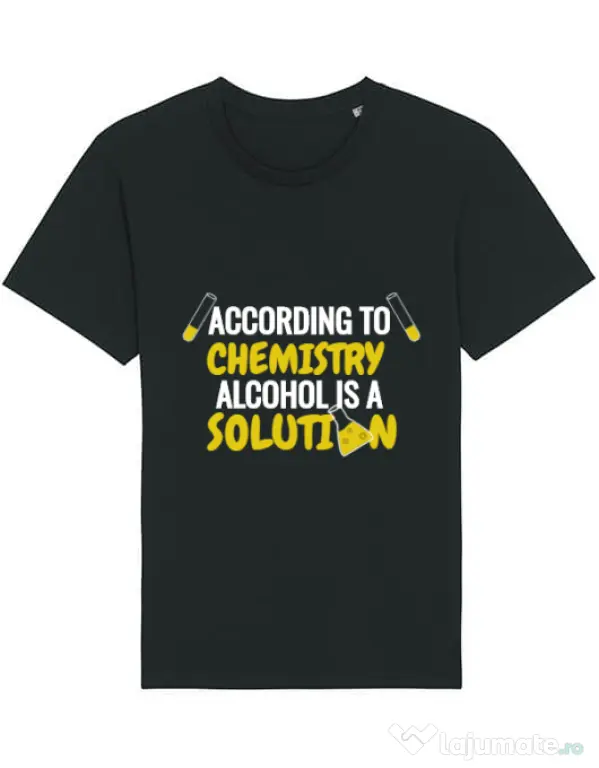 Tricou STANLEY STELLA barbat Alcohol is a solution Negru