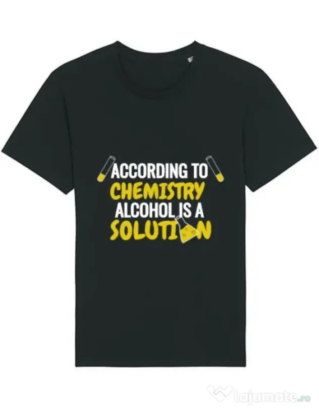Tricou STANLEY STELLA barbat Alcohol is a solution Negru