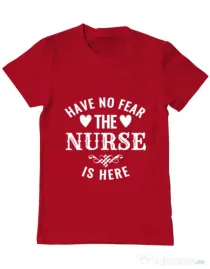 Tricou ADLER barbat The nurse is here Rosu