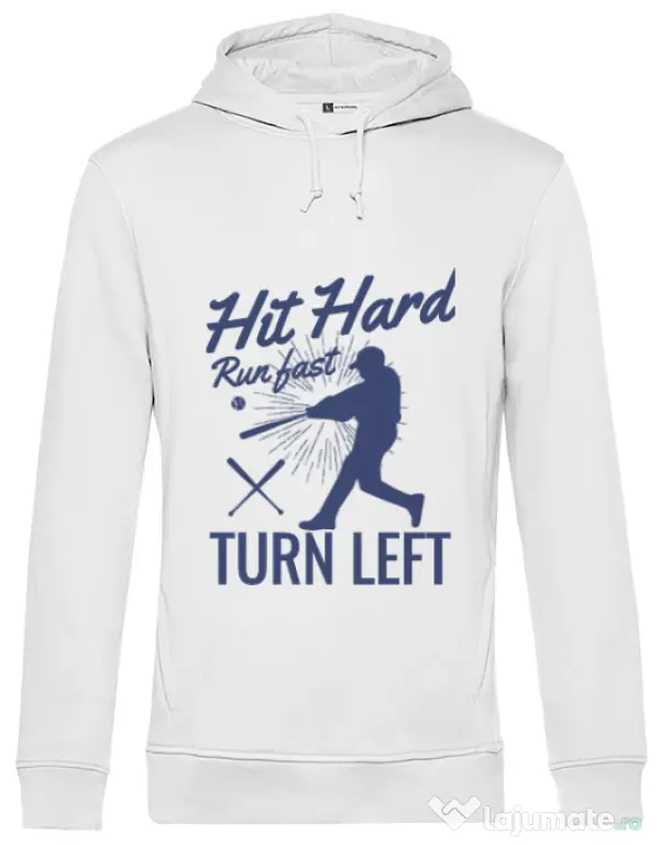 Hoodie barbat cu gluga Hit hard Alb