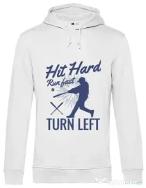 Hoodie barbat cu gluga Hit hard Alb