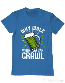 Tricou ADLER barbat Why walk Albastru azuriu