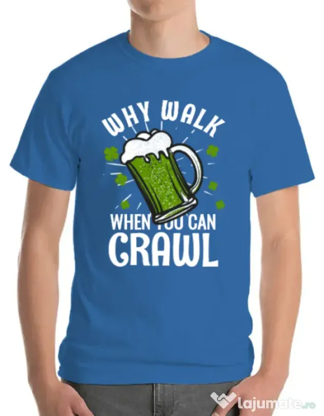 Tricou ADLER barbat Why walk Albastru azuriu